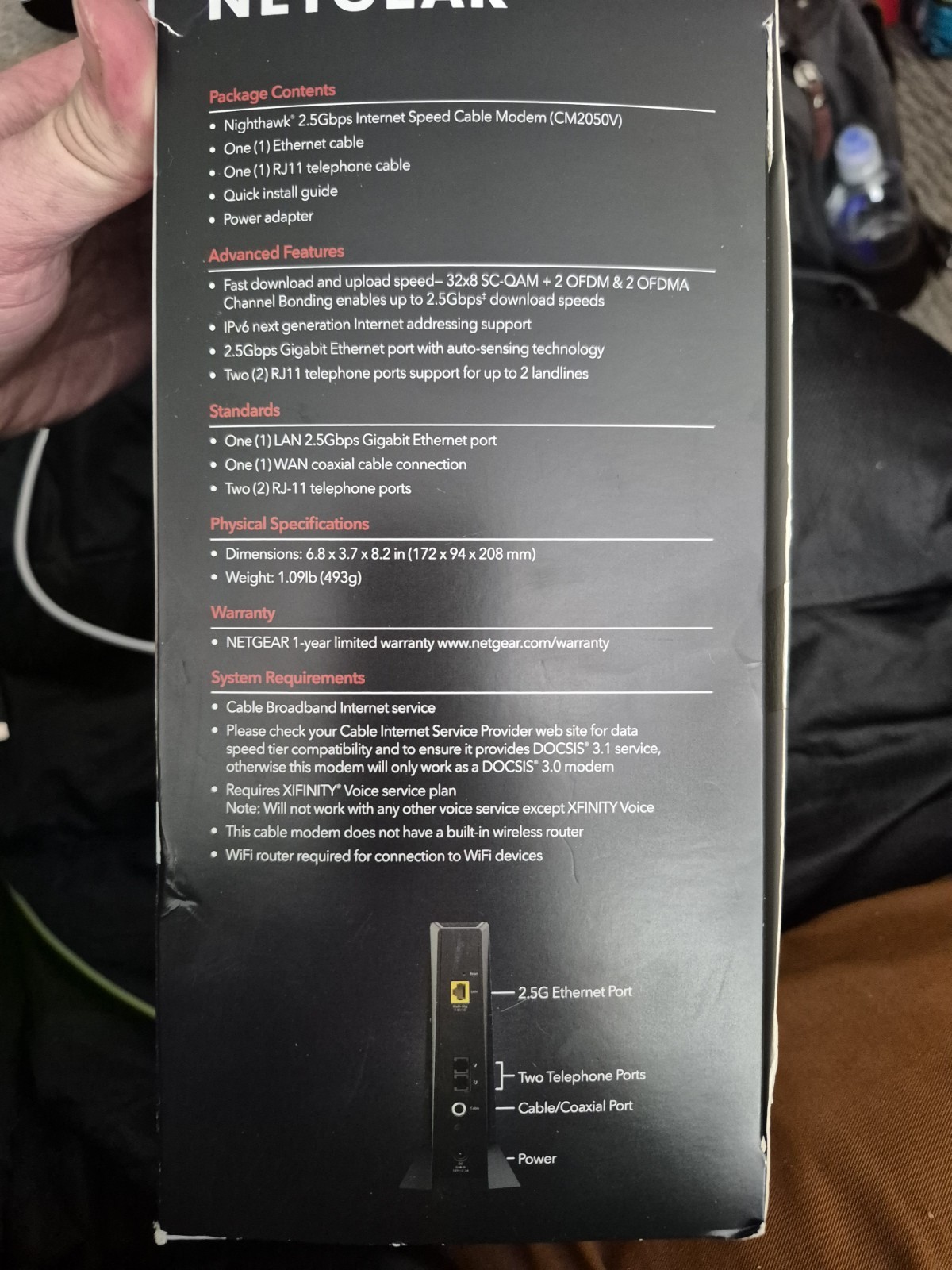 NETGEAR Nighthawk CM2050V 2.5Gbps Internet Speed Cable Modem