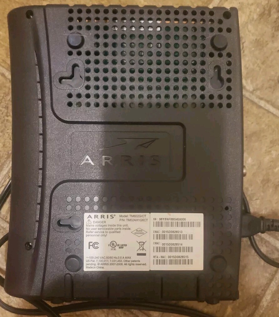 ARRIS TM602G TOUCHSTONE TELEPHONE CABLE MODEM