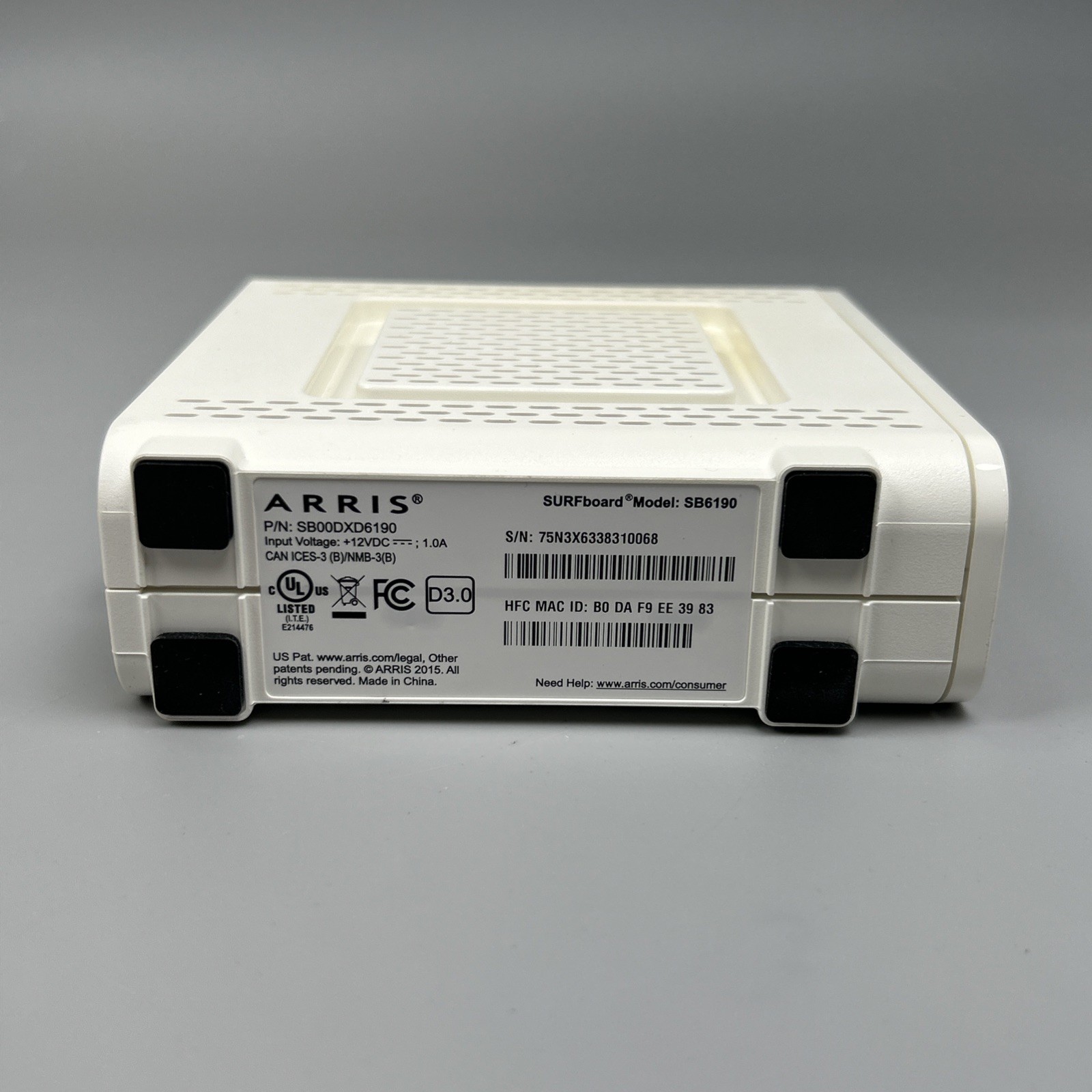 ARRIS SURFboard SB6190 DOCSIS 3.0 32×8 Cable Modem – 1.4 Gbps Download Speed