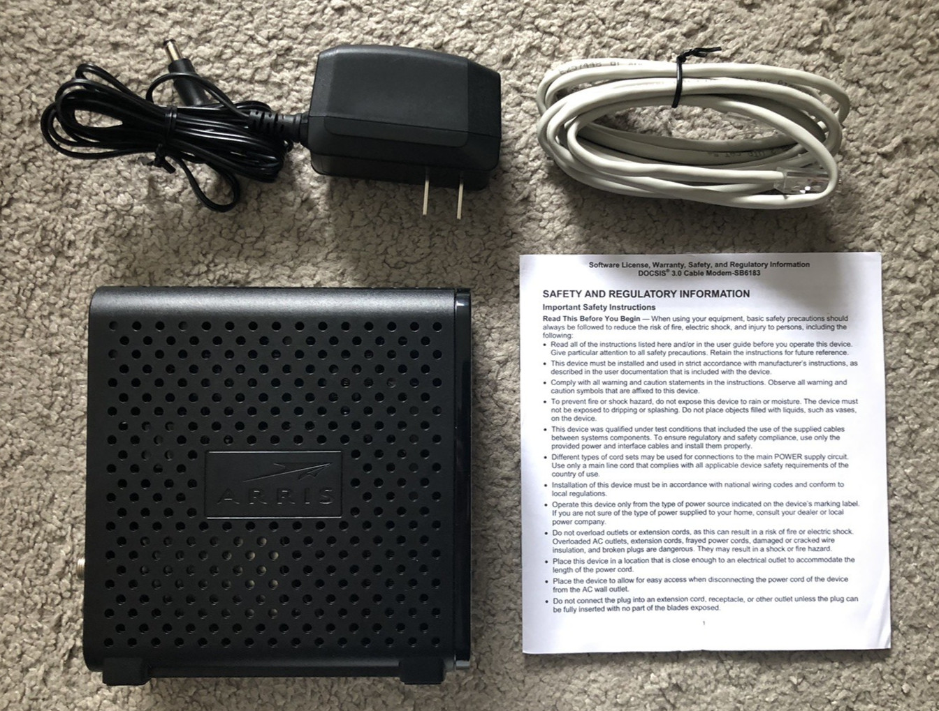 ARRIS SURFboard SB6183 DOCSIS 3.0 Cable Modem -Xfinity Spectrum BLACK