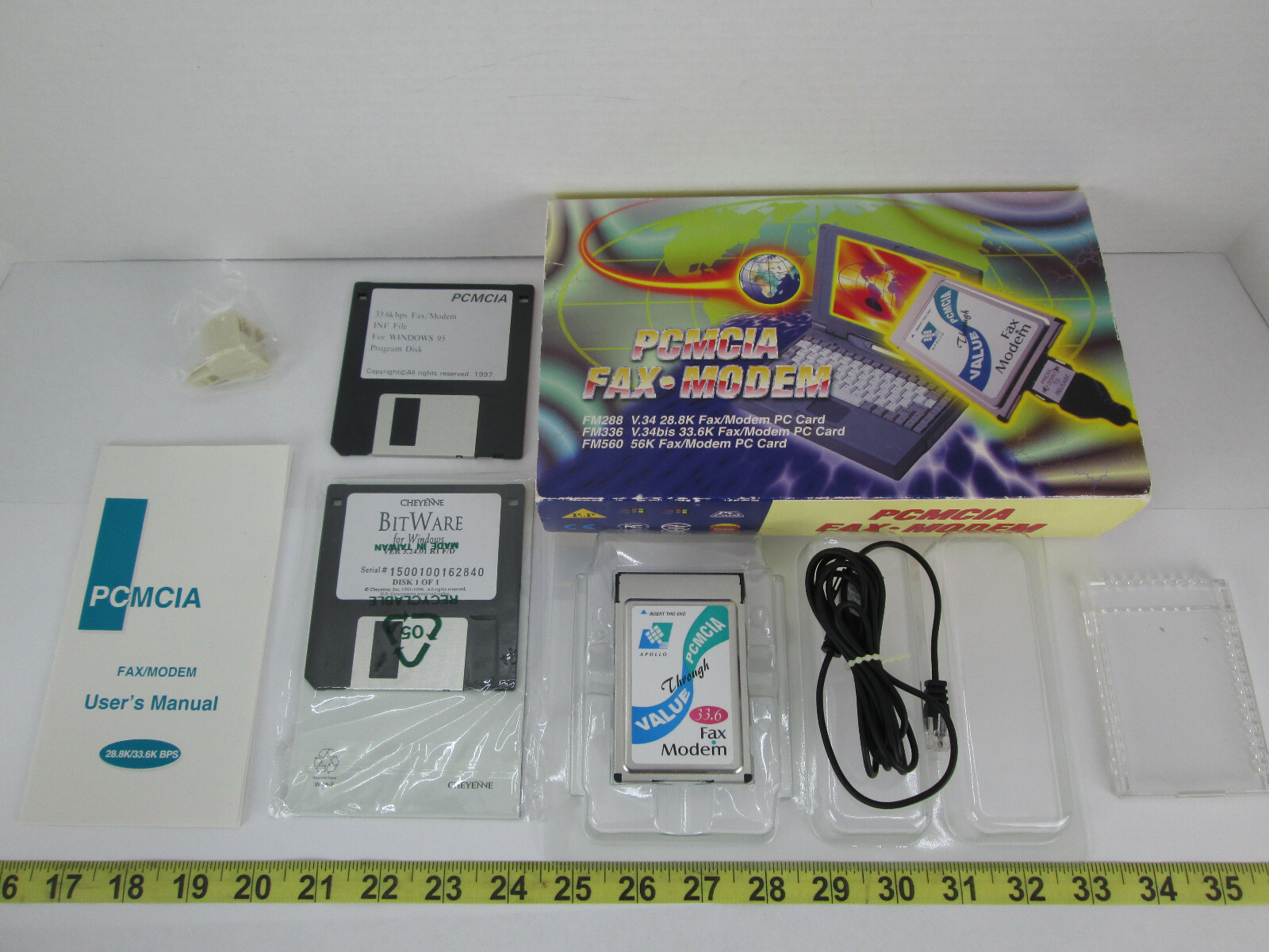 Apollo PCMCIA Fax Modem FM336 14.4k bsp FAX 33.6K bps DATA PC Card in Box