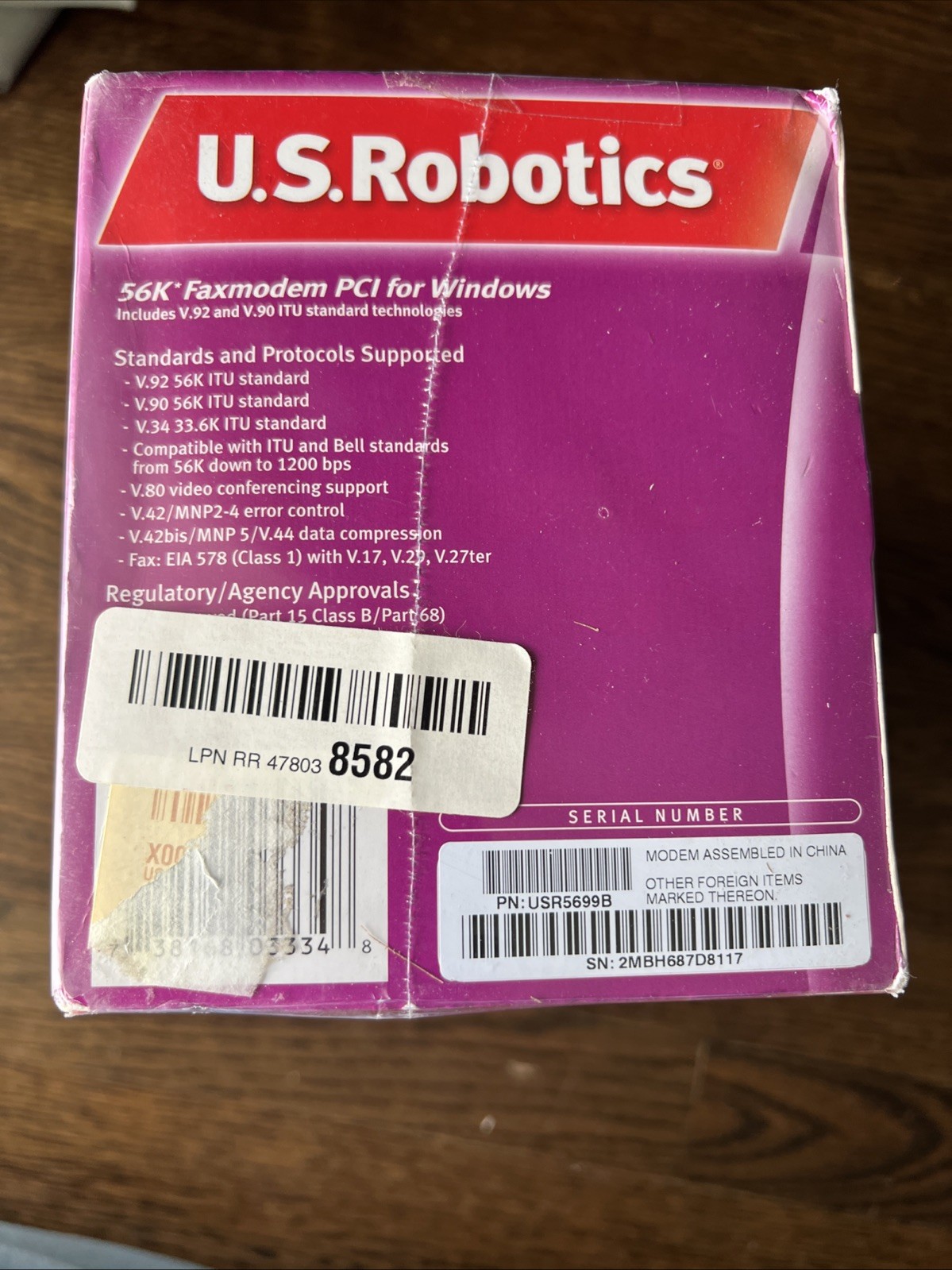 US Robotics 56k Faxmodem PCI For Windows (V.92) Model: USR5699B*NEW SEAL IN BOX!