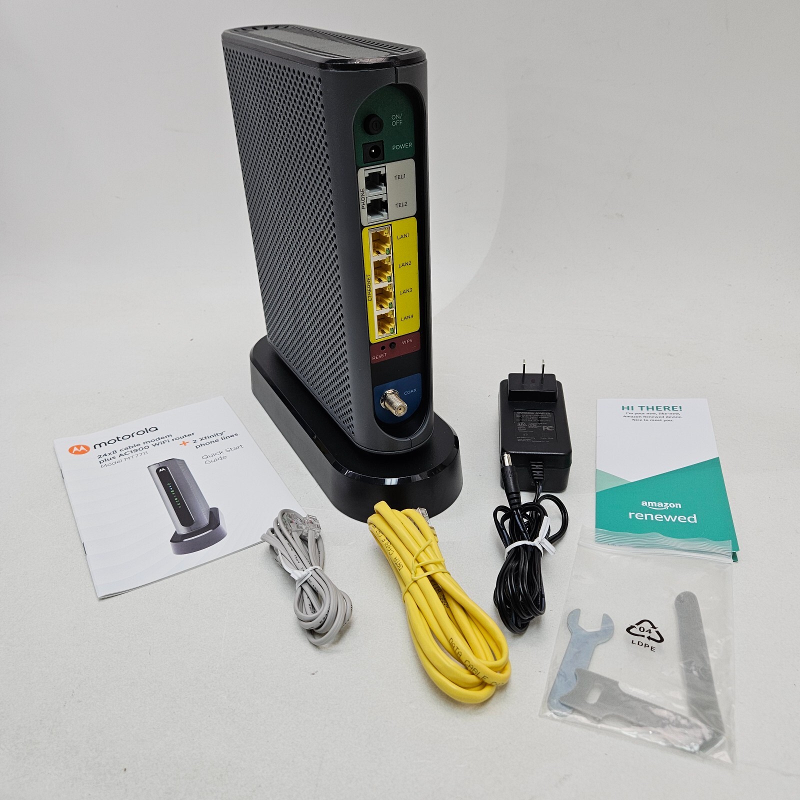 Motorola MT7711 24X8 Cable Modem Dual Wi-Fi Gigabit Router w/ Voice Refurbished