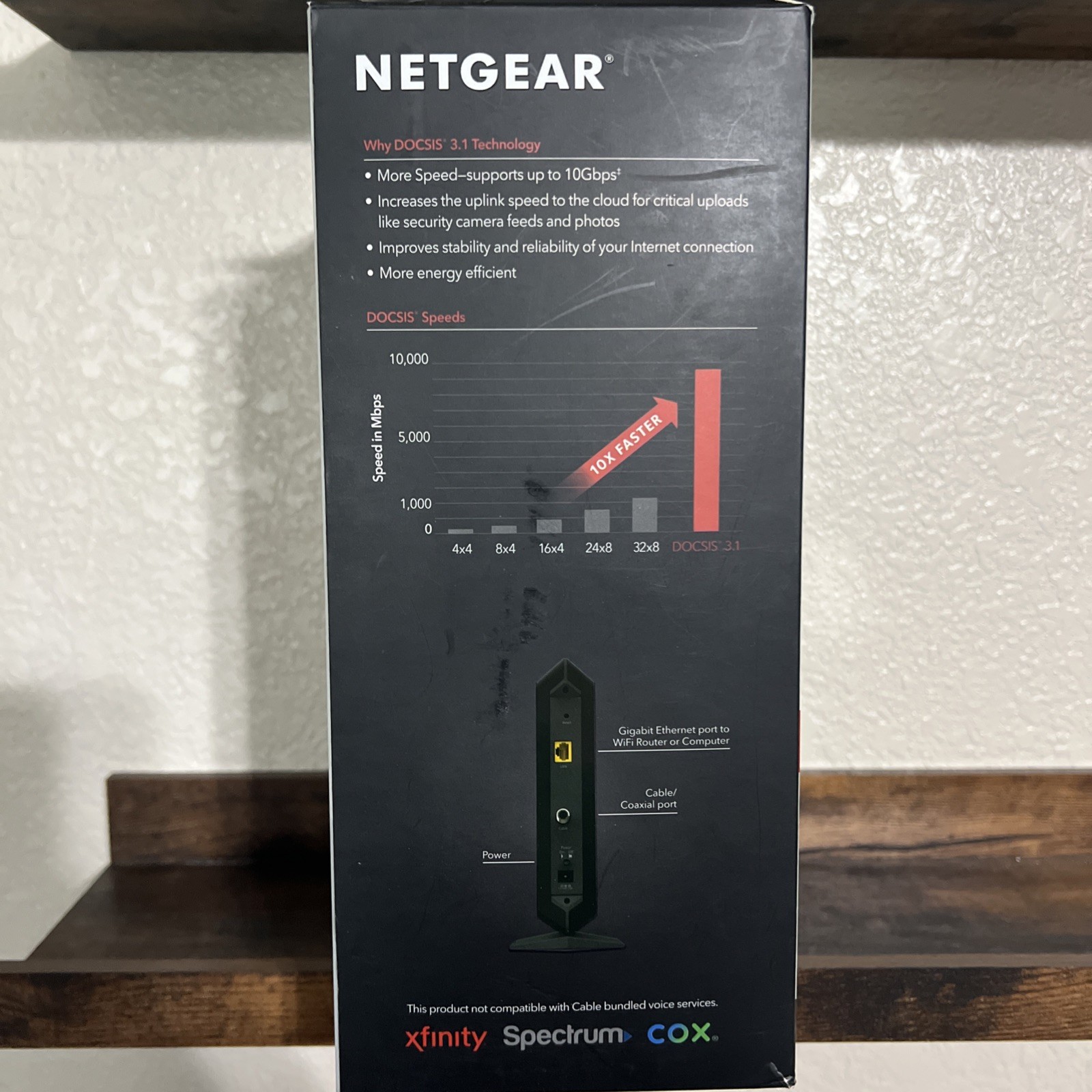 NETGEAR CM1000 DOCSIS 3.1 Cable Modem 1Gbps 1x RJ-45 Comcast Black