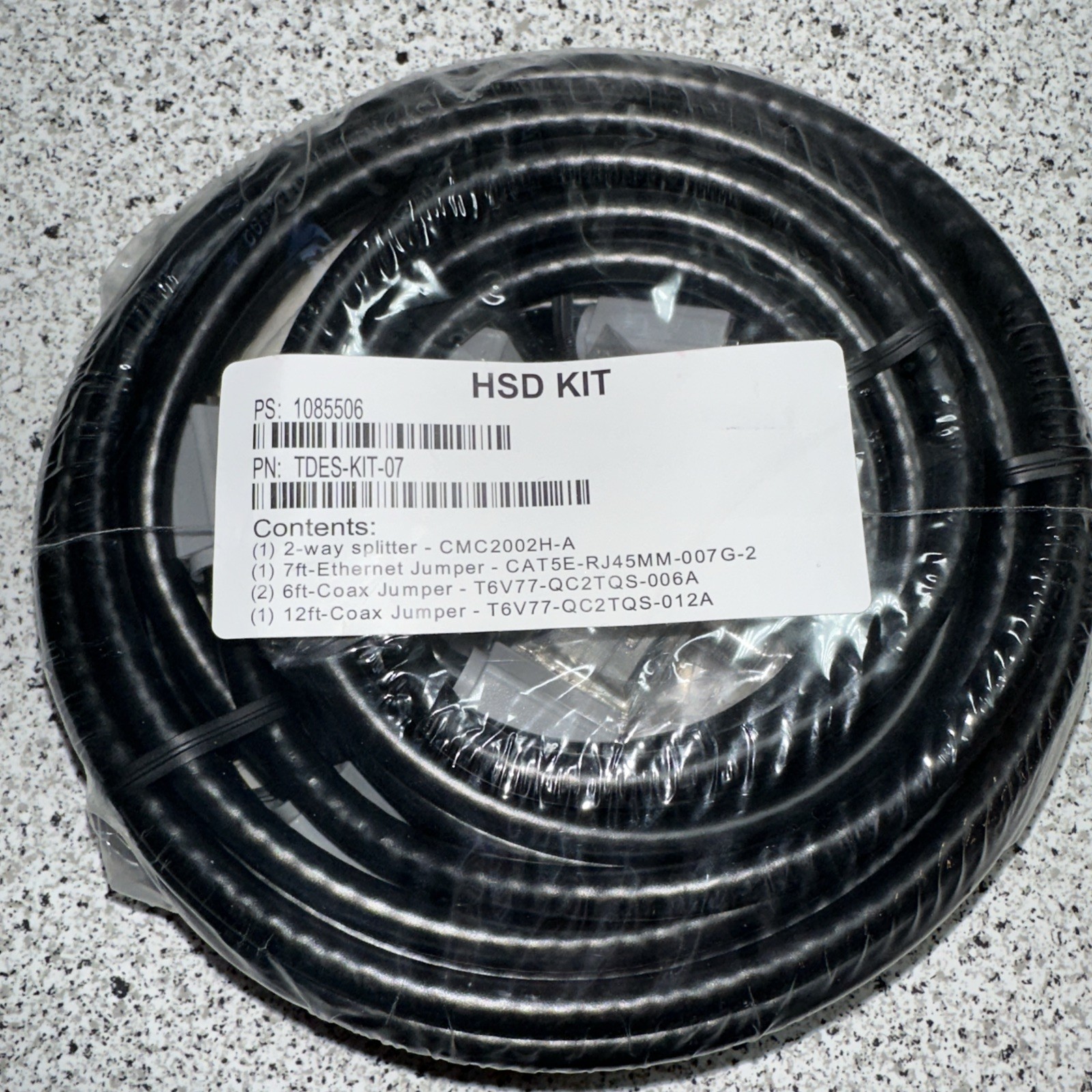 HSD Kit Antronix 2-way Splitter, 7ft Ethernet Jumper, 6ft & 12ft Coax Jumpers
