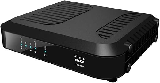 Cisco Cable Modem DPC3008 W/ Steren 7′ Cat5e UTP Patch Cord And adapter PS-2. 1-