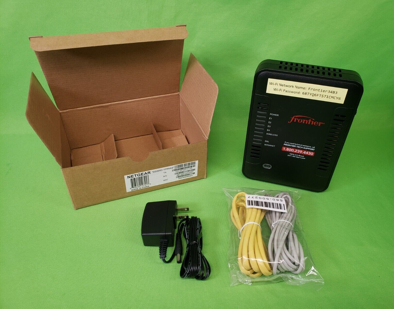 Frontier NetGear DSL Modem with WiFi ADSL2+ Router Model D2200D-1FRNAS