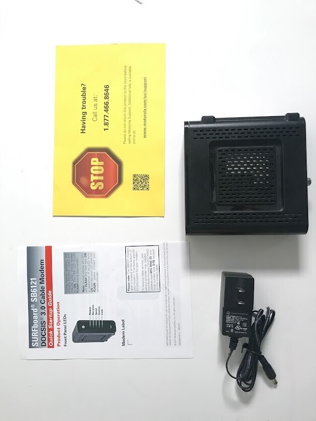 Motorola SURFboard Ethernet Cable Modem WiFi Router SB6121 High Speed
