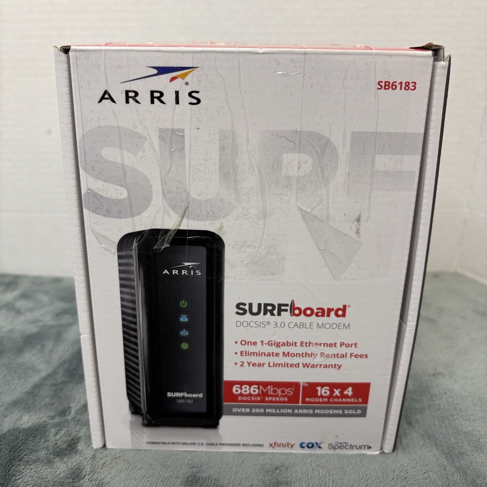 ARRIS SURFboard SB6183 DOCSIS 3.0 16×4 Gigabit Cable Modem, 686 Mbps