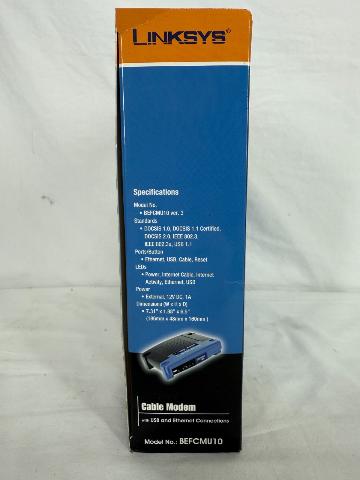 Linksys Cable Modem with USB & Ethernet Connections Model BEFCMU10