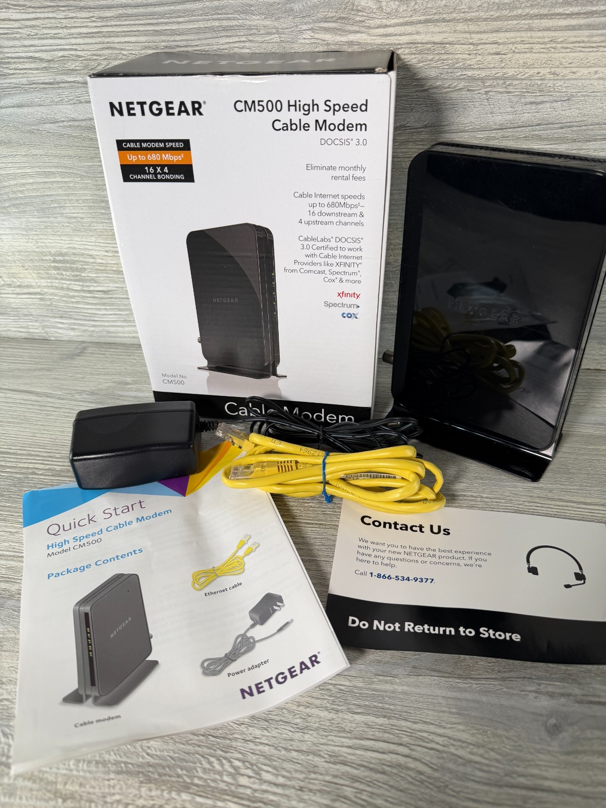 NETGEAR CM500-1AZNAS 16×4 DOCSIS 3.0 Cable Modem Max Download Speeds of 680 mbps
