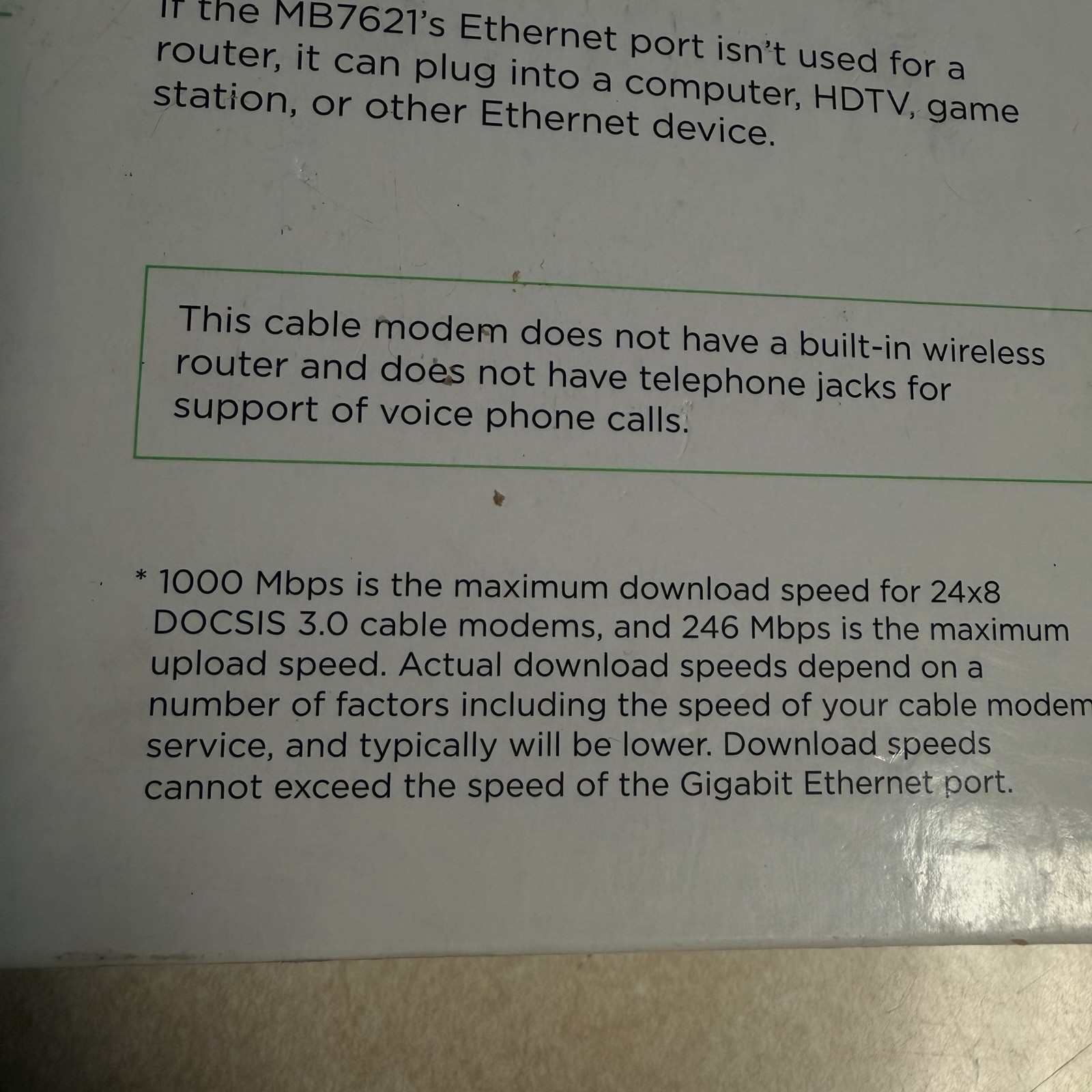 Motorola MB7621 Cable Modem DOCSIS 3.0 With 24×8 Channel Bonding