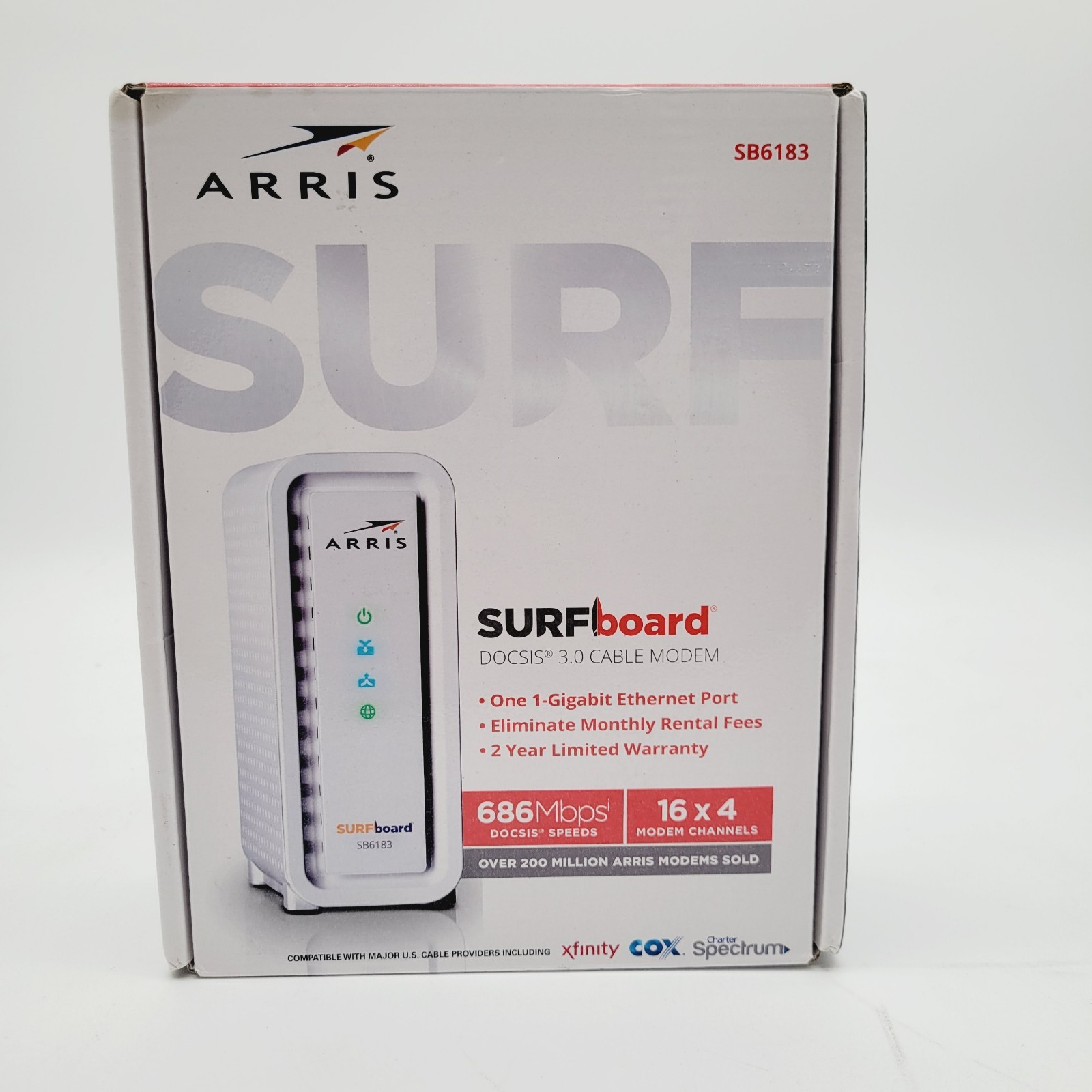 ARRIS SB-6183 SURFBOARD DOCSIS 3.0 Cable Modem 16X4 Channels 686 MBPs