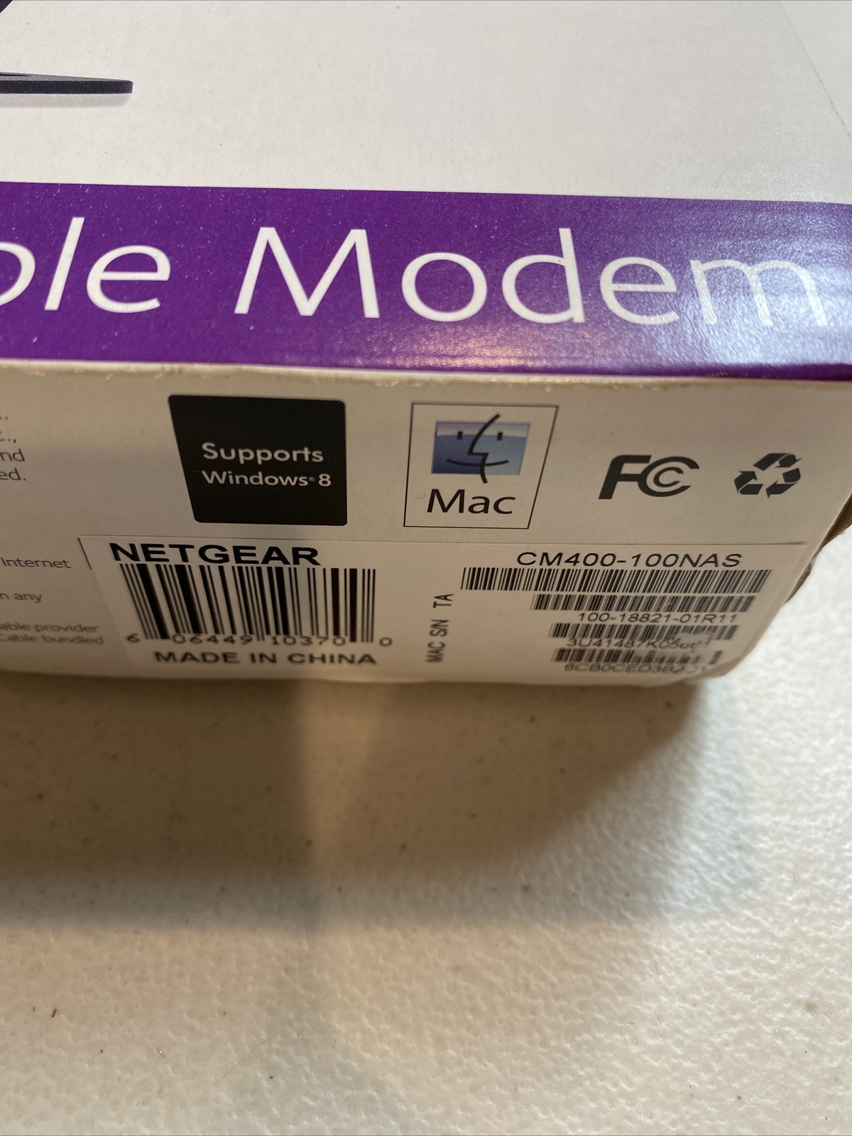 Netgear Cable Modem CM400-100NAS Compatible with Cable Providers Xfinity – Black