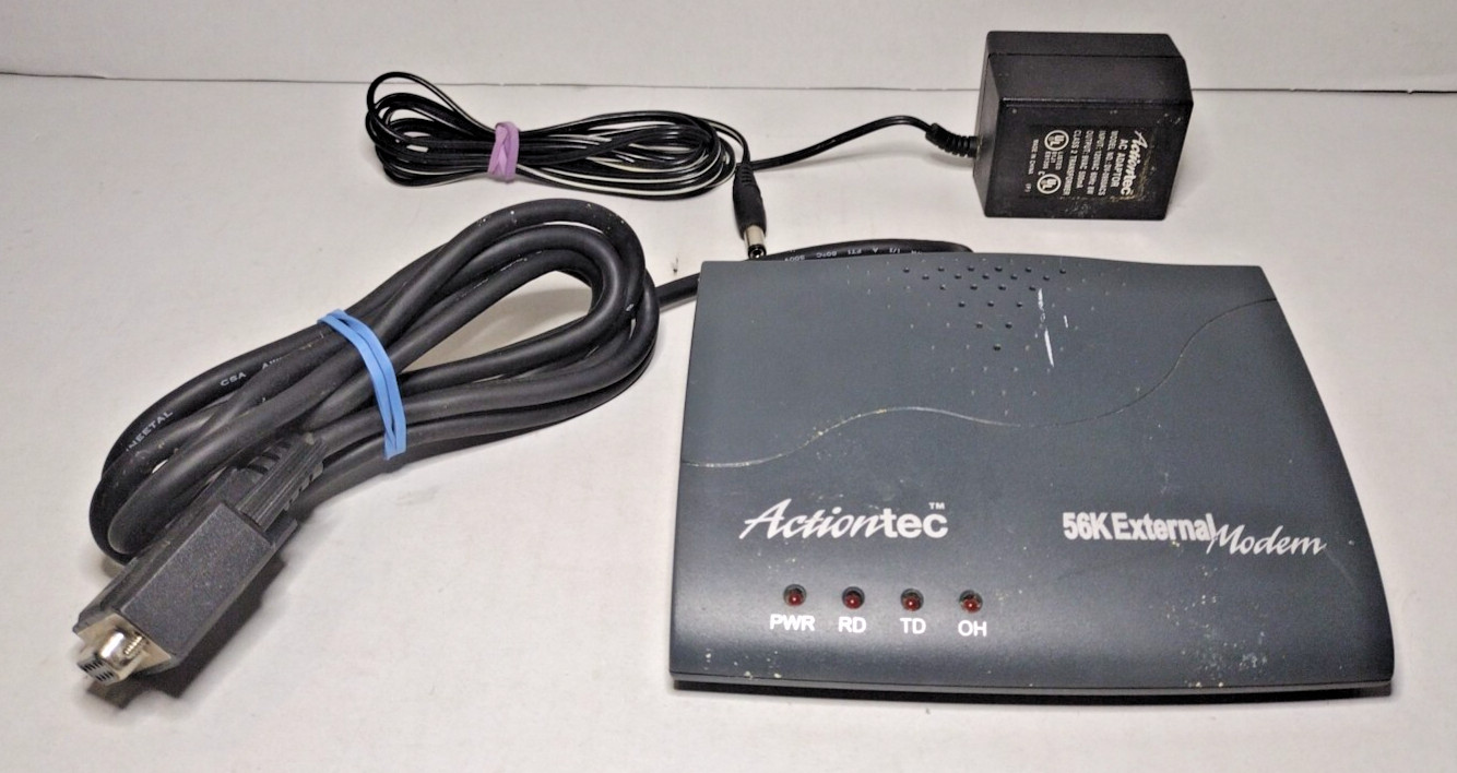 Action-Tec 56K External Modem – EX560LKA 56Kbps W/ Power cord