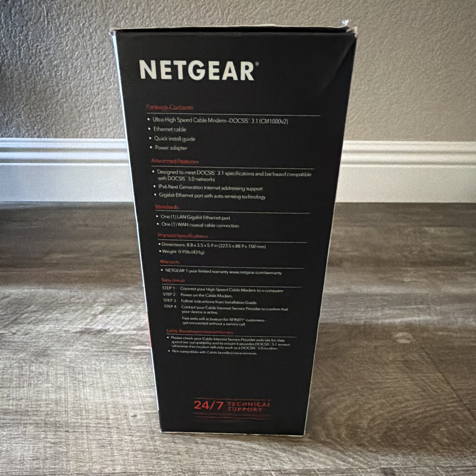 New NETGEAR CM1000 DOCSIS 3.1 Cable Modem 1 Gbps Gigabit Ethernet Black Xfinity
