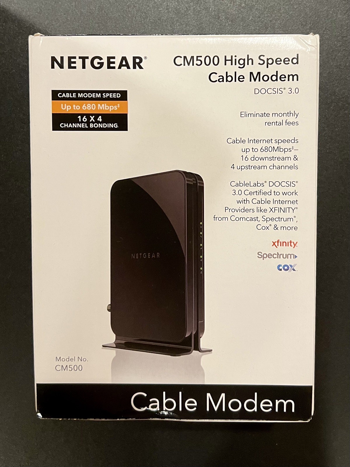 NETGEAR CM500V High Speed Cable Modem 680Mbps DOCSIS 3.0