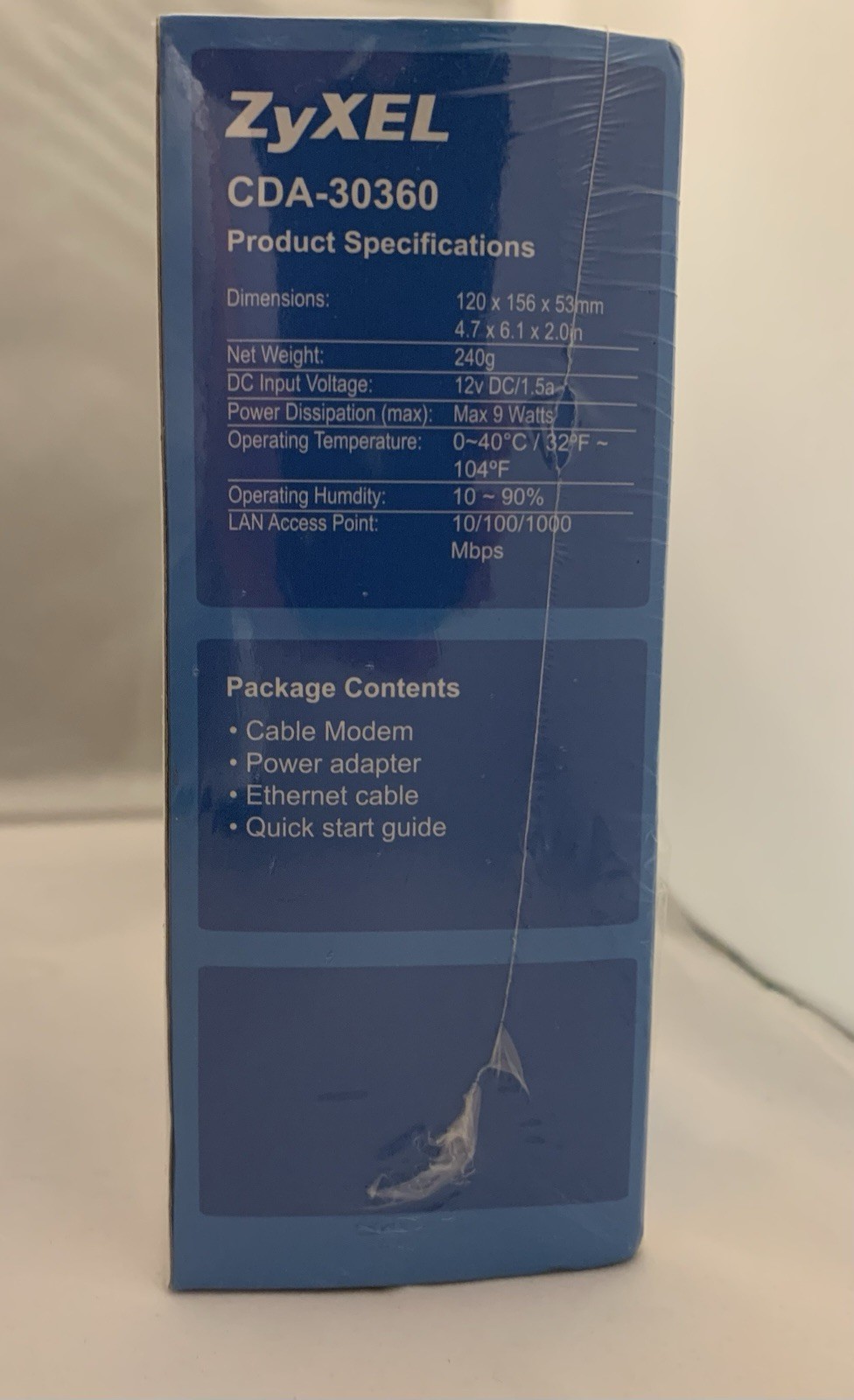 ZyXEL CDA-30360 Cable Modem DOCSIS 3.0 8×4, by Hitron Technologies – Sealed Box