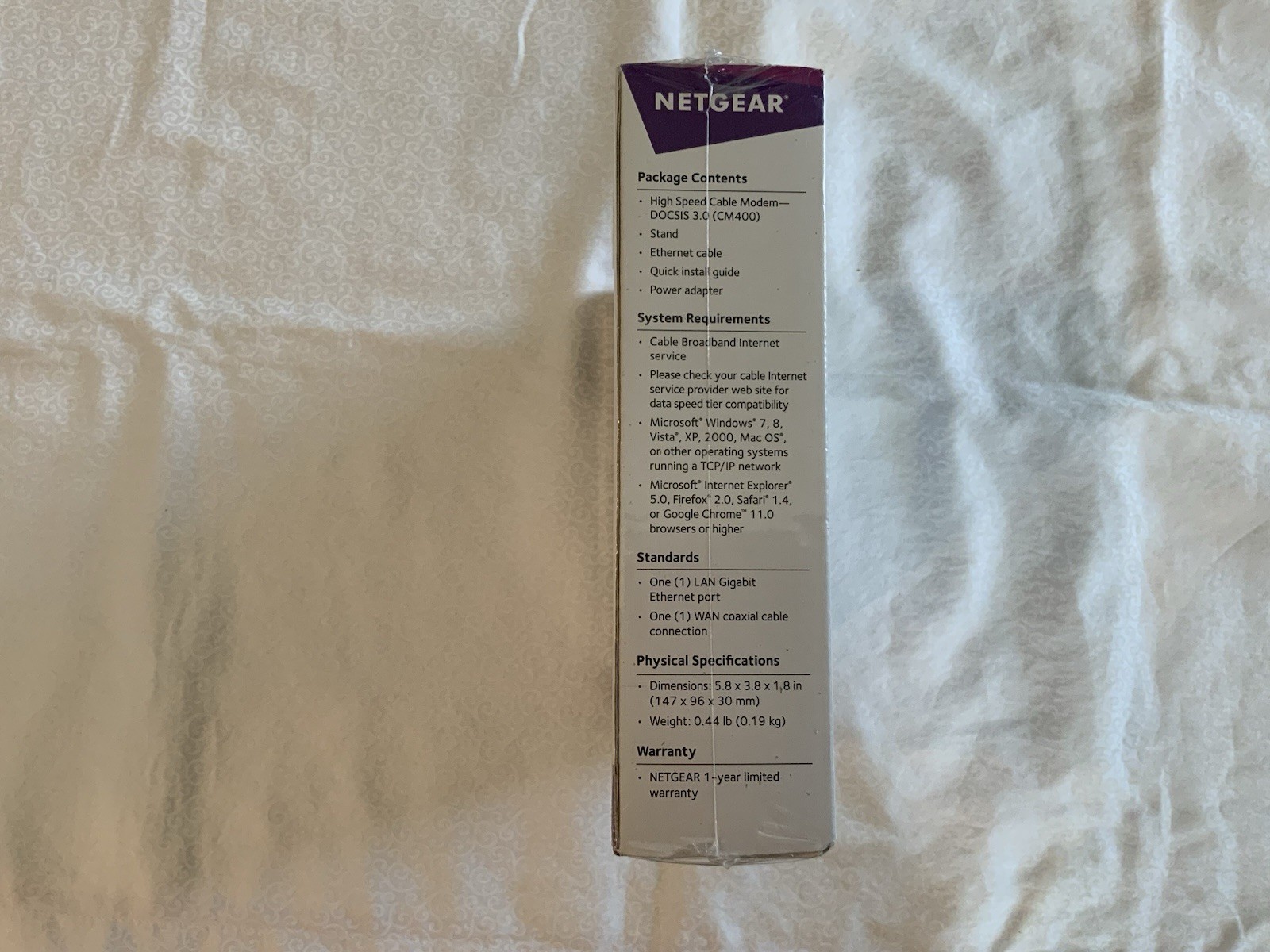 NEW Netgear CM400 High Speed Cable Modem DOCSIS 3.0 340 mbps