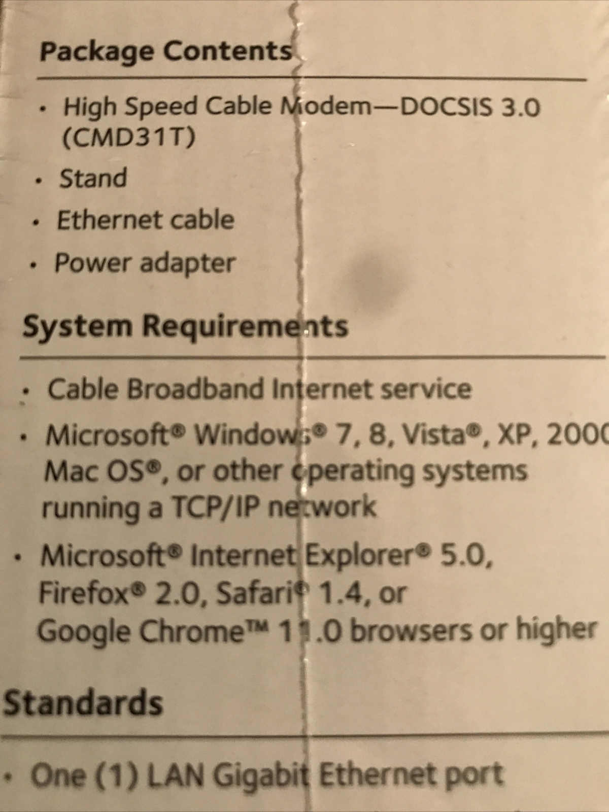 NETGEAR DOCSIS 3.0 – High Speed Cable Modem (CMD31T) New Sealed
