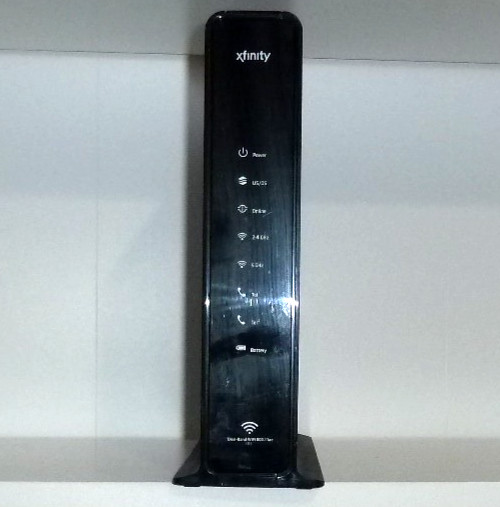 ARRIS TG1682G Wireless Modem Router – Black w/ coaxial, ethernet, electric cable
