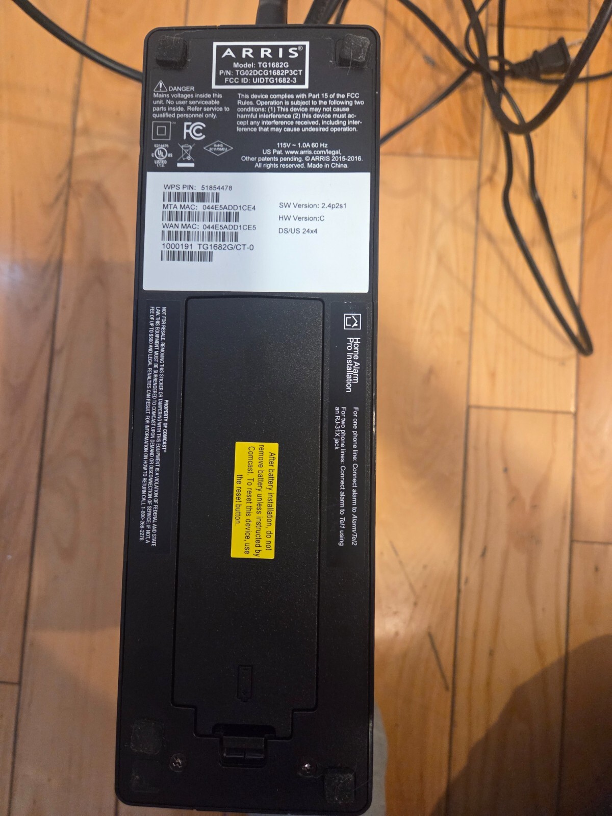 Xfinity Arris TG1682G Dual Band Wireless Cable Modem and Wi-Fi Router with Cords