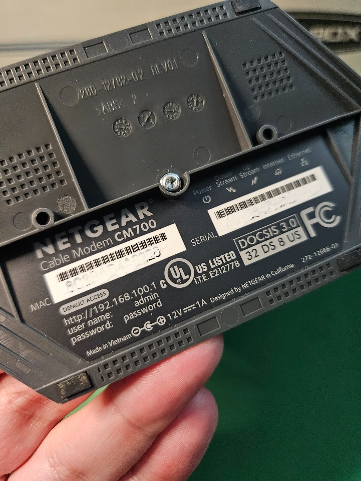NETGEAR CM700 High Speed Cable Modem CM700-100NAS Working(READ) No power adapter