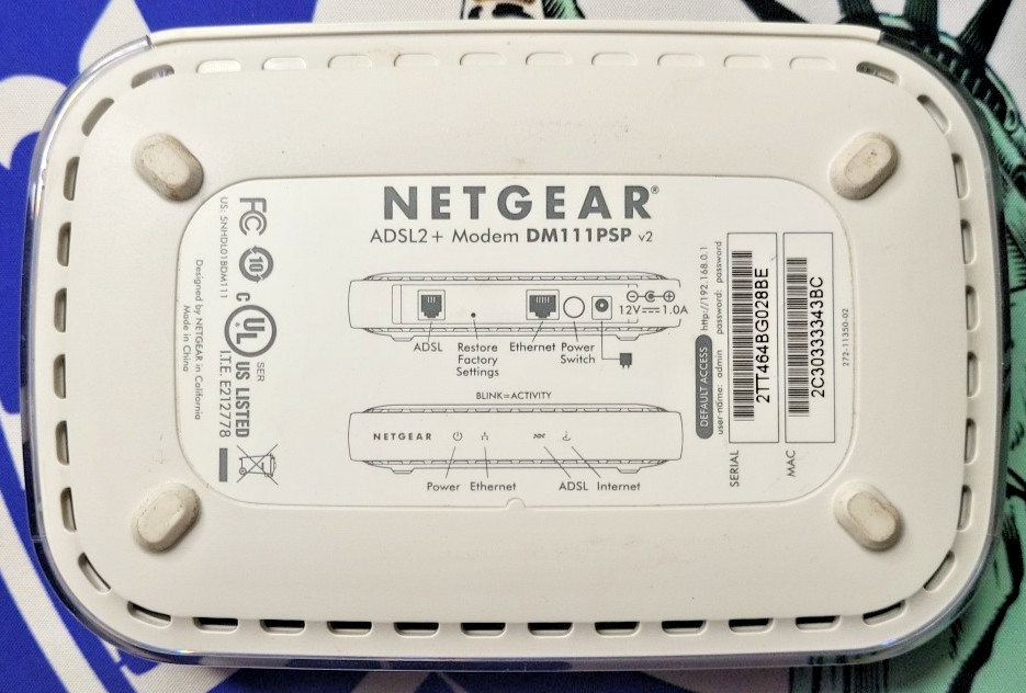 Netgear Broadband ADSL2+ Plus Modem Open Box (DM111PSP-100NAS)