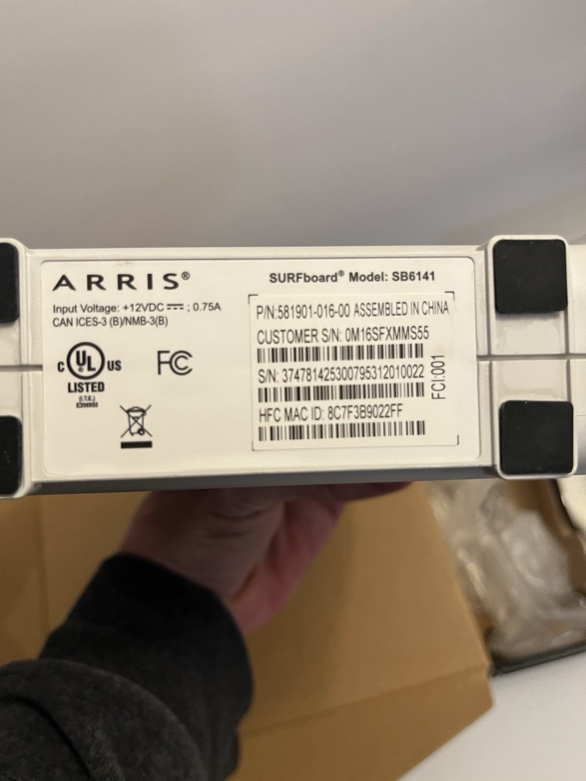 ARRIS SURFboard SB6141 DOCSIS 3.0 Cable Modem 343 Mbps IPv6 White
