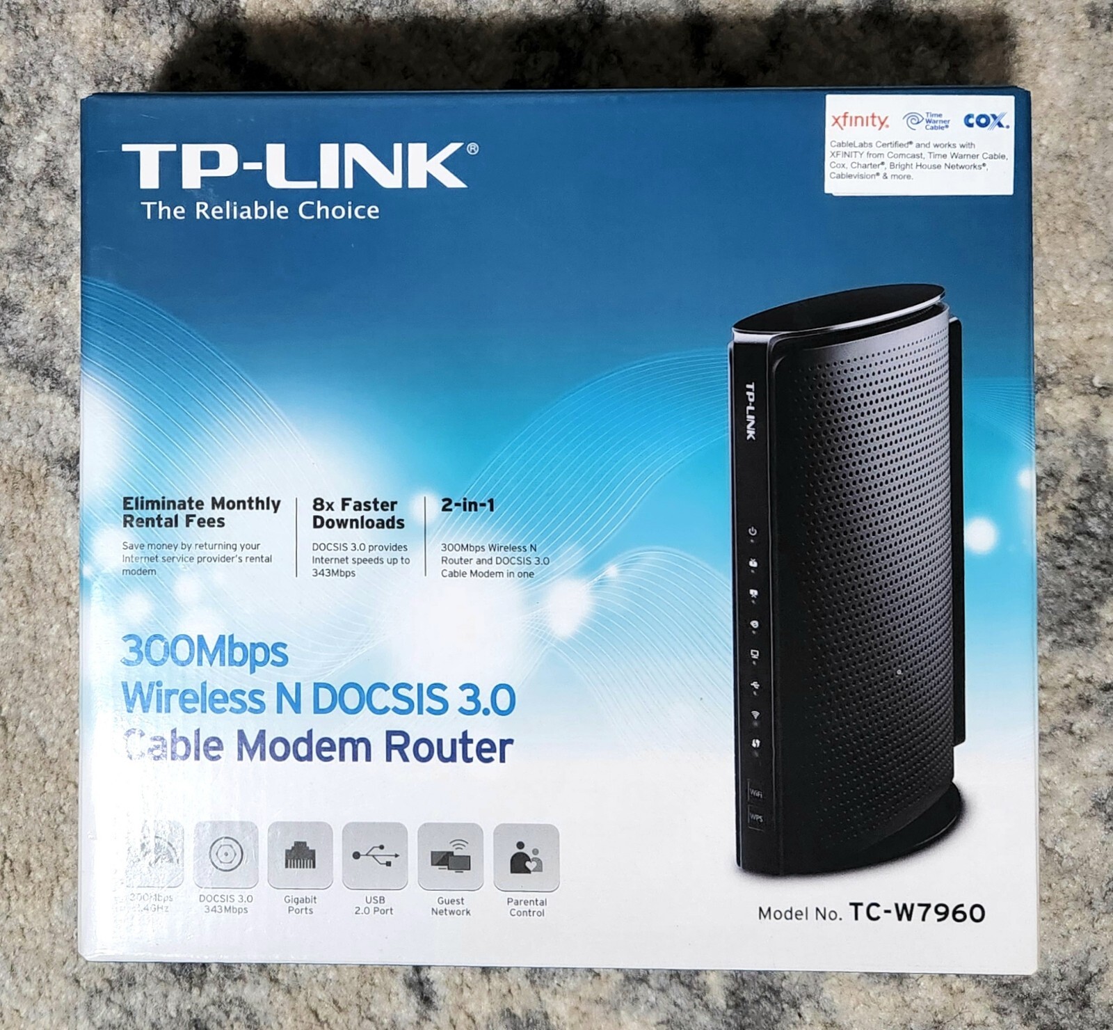 TP-Link TC-7610 300Mbps Wireless N DOCSIS 3.0 High Speed Cable Modem Router