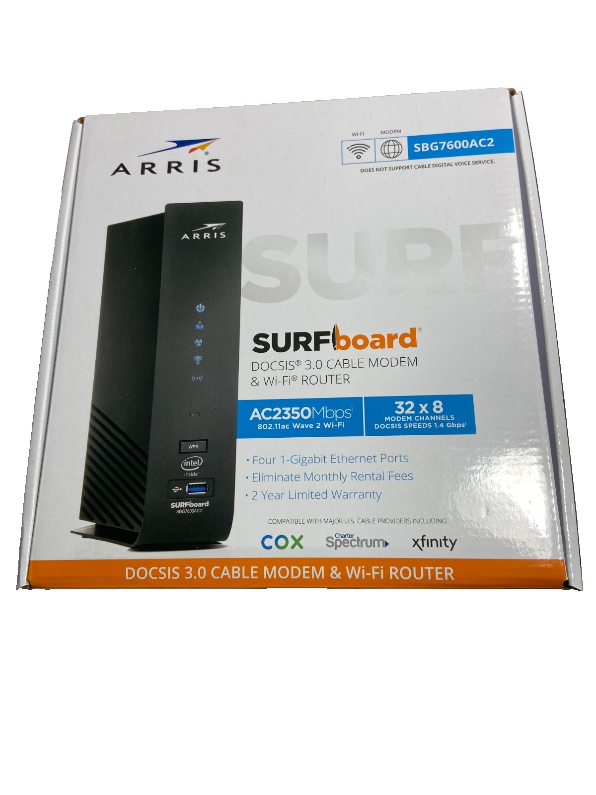 ARRIS SURFboard SBG7600AC2 DOCSIS 3.0 Cable Modem & AC2350 Wi-Fi Router
