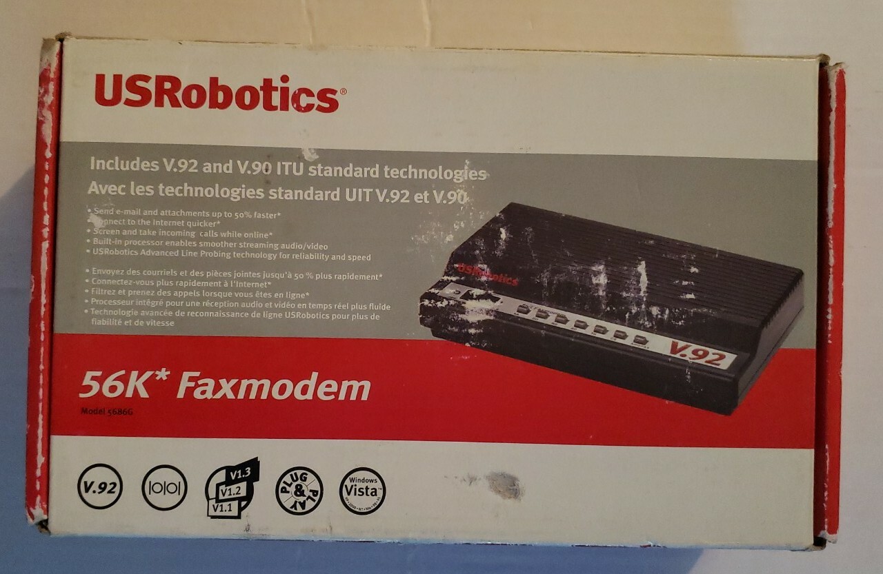 US Robotics 5686G 56K FAX Modem V.92 & V.90 ITU Standard Technologies