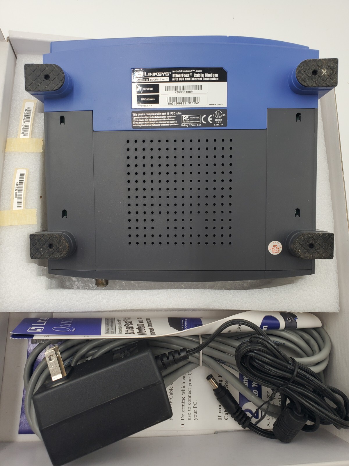 Linksys EtherFast Cable Modem with USB & Ethernet Connections (BEFCMU10 ver. 2)