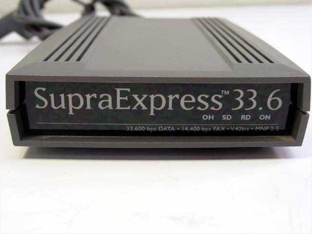 Supra SupraExpress 33.6 External Fax Modem 33600 bps V.42bis MNP2-5 Serial