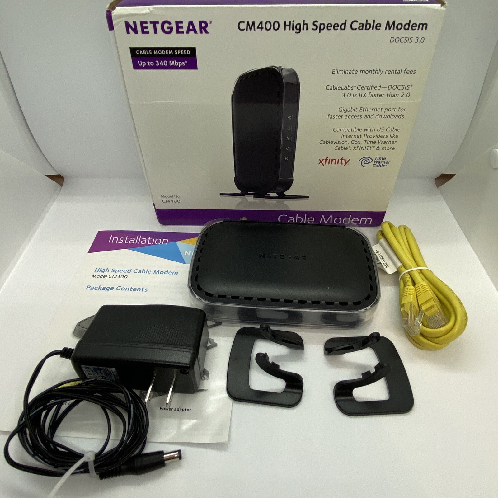 Netgear DOCSIS 3.0 (CM400-100NAS) 340 Mbps High Speed Cable Modem