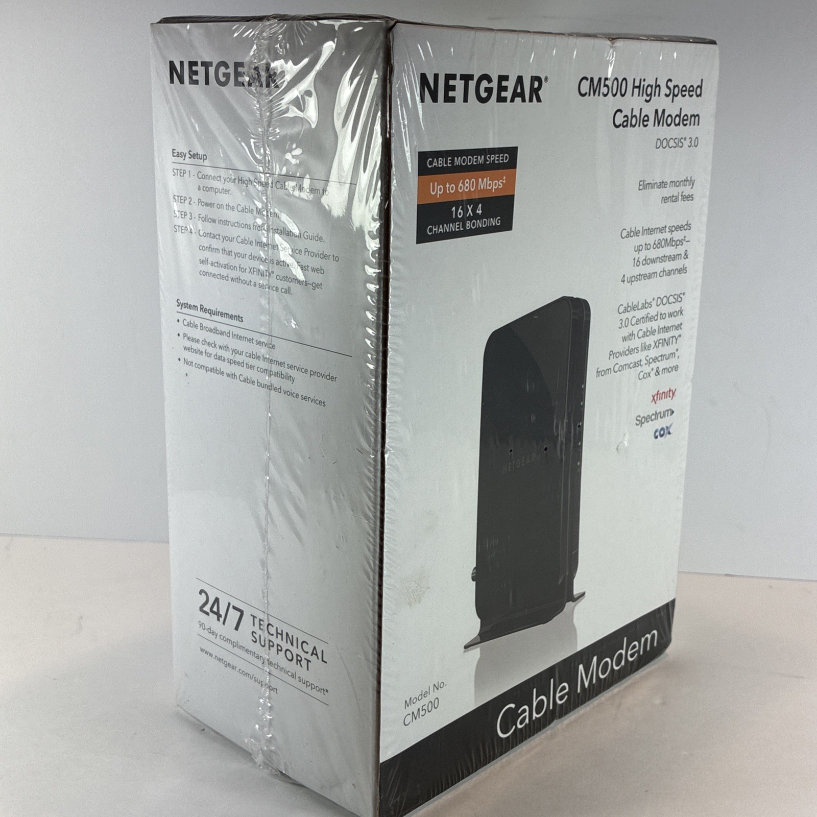 Netgear CM500 High Speed Cable Modem DOCSIS 3.0 680 mbps 16×4 Channel Bonding