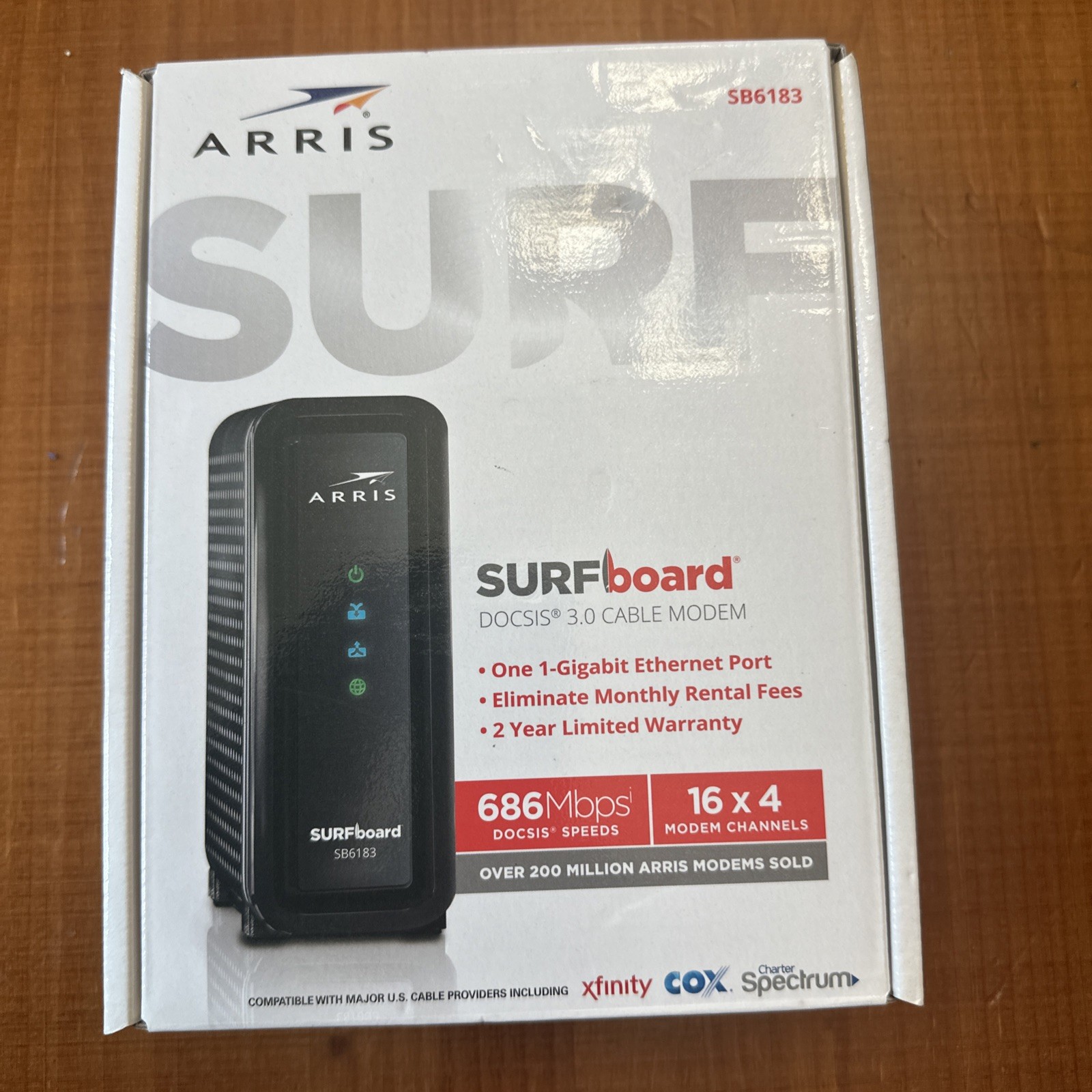 ARRIS SURFboard (16×4) DOCSIS 3.0 Cable Modem SB6183 Black 612572216712