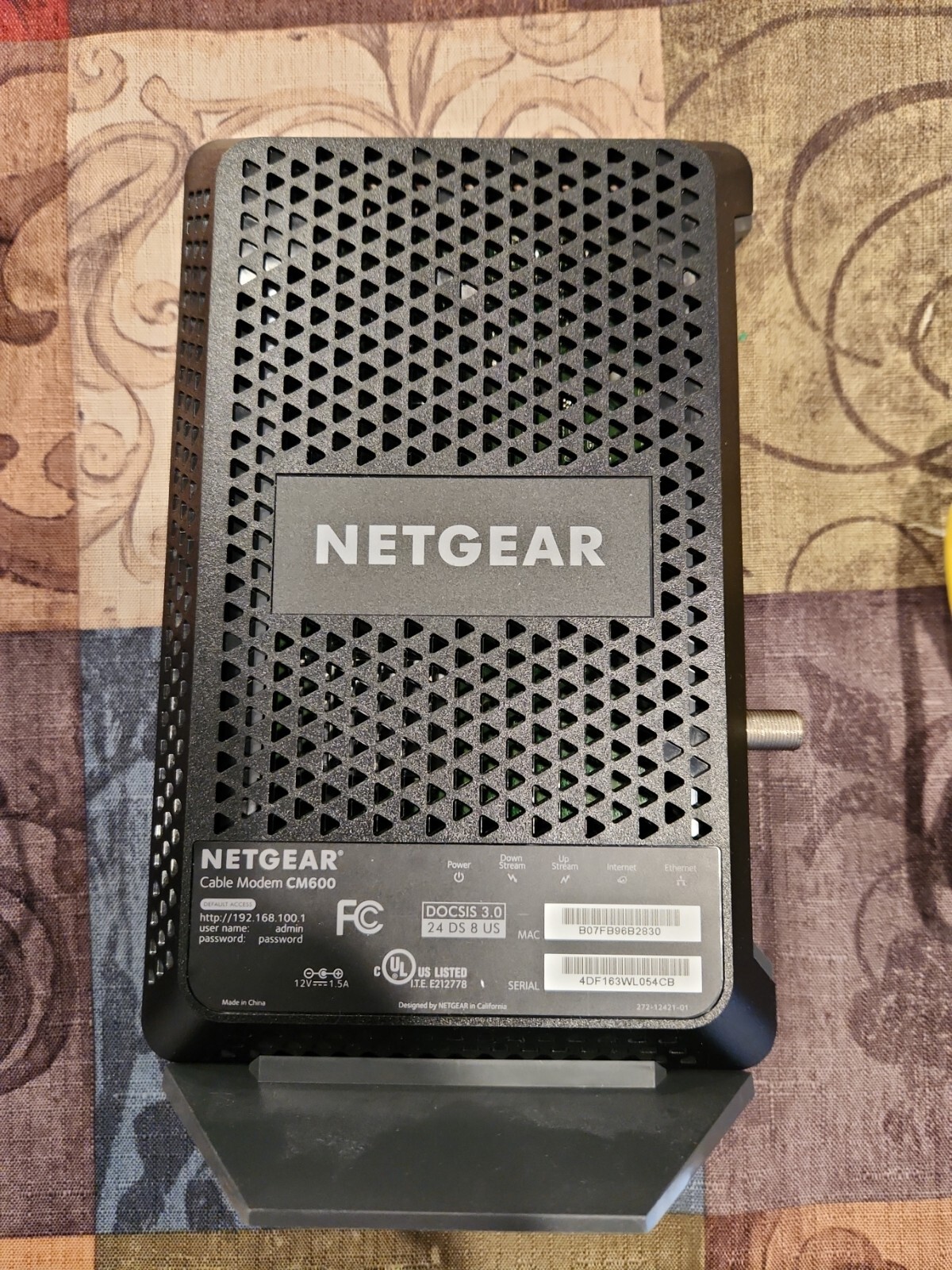NETGEAR CM600-1AZNAS 960Mbps DOCSIS 3.0 Cable Modem
