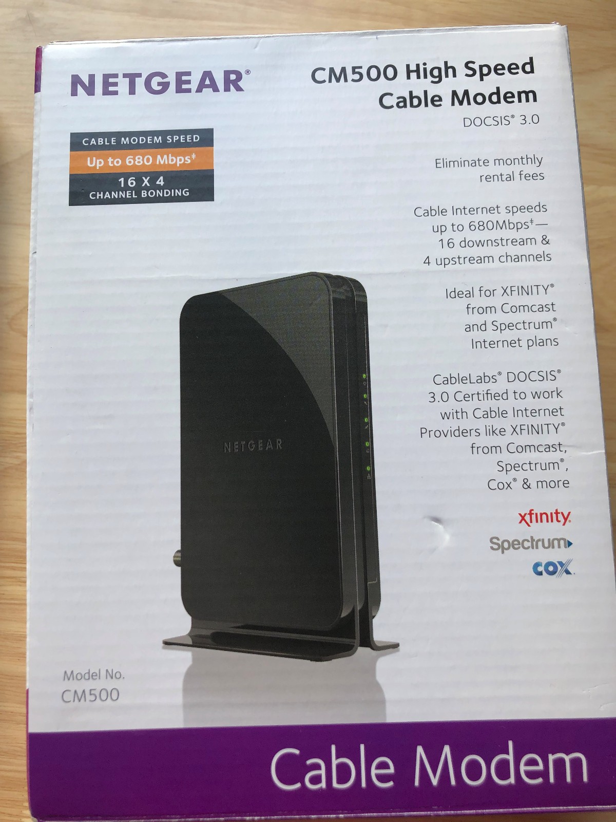 NETGEAR Cm500-1aznas 16×4 DOCSIS 3.0 Cable Modem Max Download Speeds of 686mbps