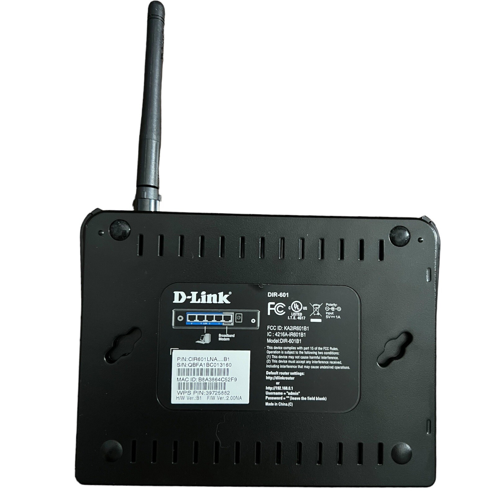 D-Link DIR-601 Wireless N150 Home Wi-Fi Router 4-Port Fast Ethernet Open Box