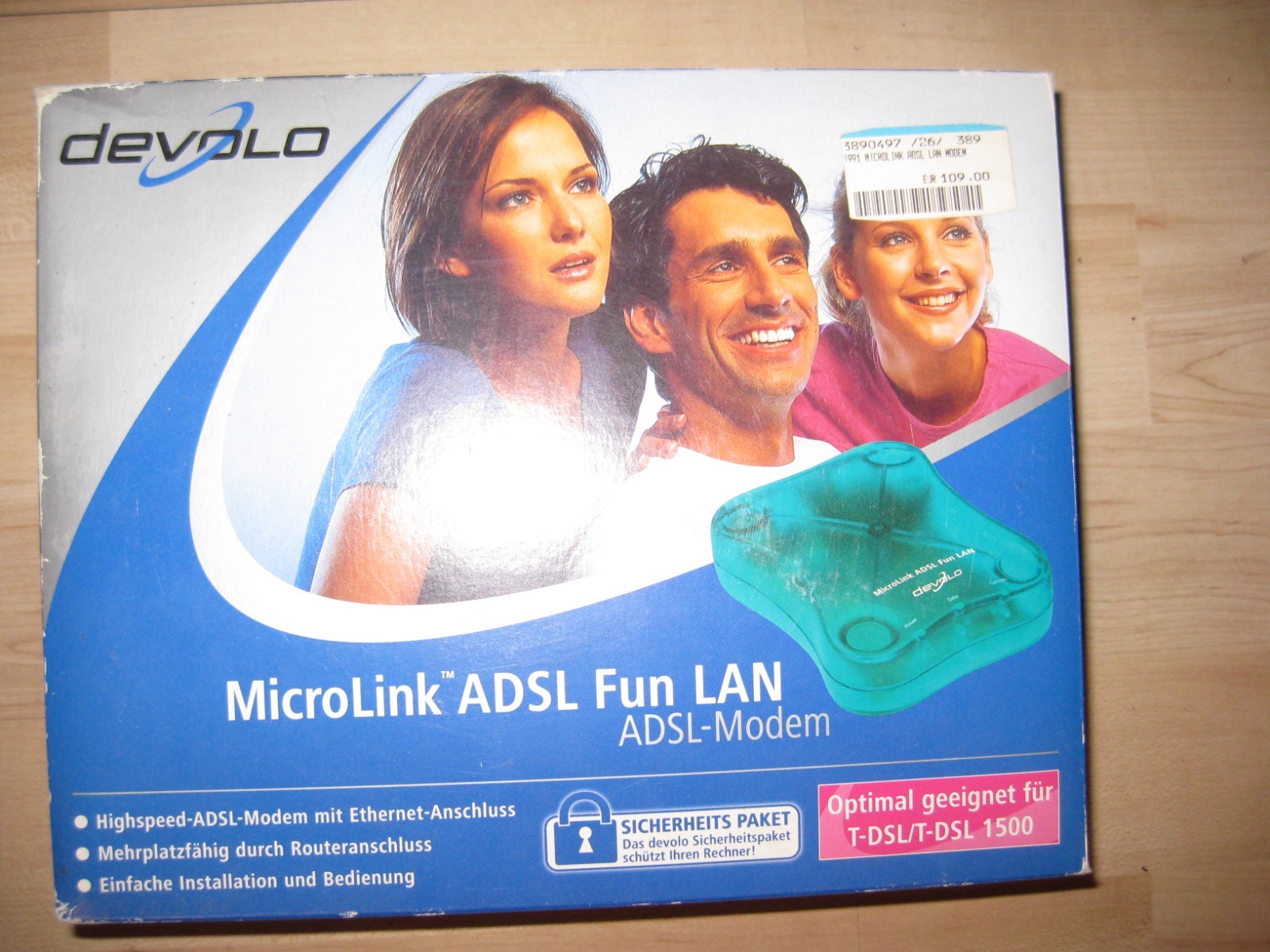 devolo MicroLink ADSL Fun LAN 10/100 Ethernet Modem VINTAGE in Original Box