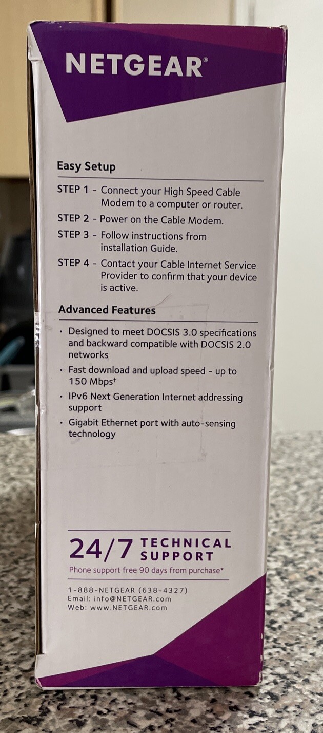 NETGEAR Docsis 3.0 High Speed Cable Modem (NEW)