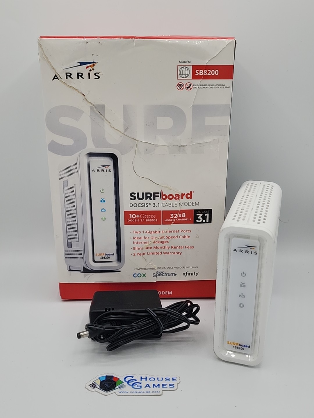 ARRIS SURFboard SB8200 DOCSIS 3.1 10 Gbps Cable Modem Never Used *CCGHouse* BF