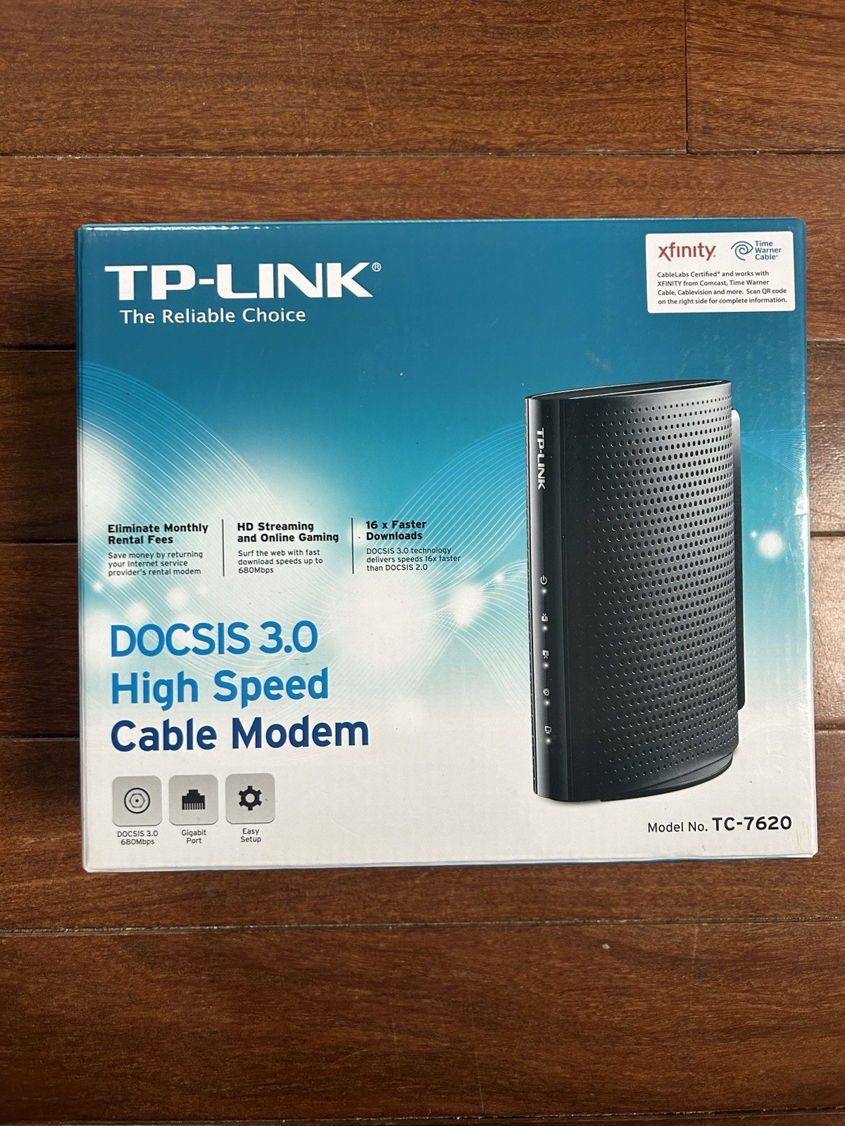 TP-Link TC-7620 DOCSIS 3.0 Cable Modem 680 MBPS New Open Box