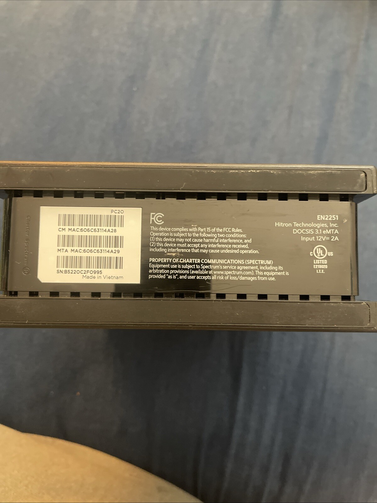 Spectrum 3.1 eMTA Docsis 3.1 Advanced Voice Modem (ES2251)