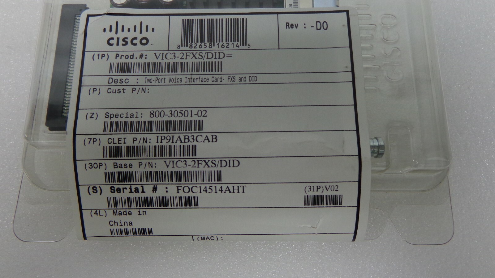 CISCO VIC3-2FXS/DID 2-Port Voice Interface Card FXS AND DID