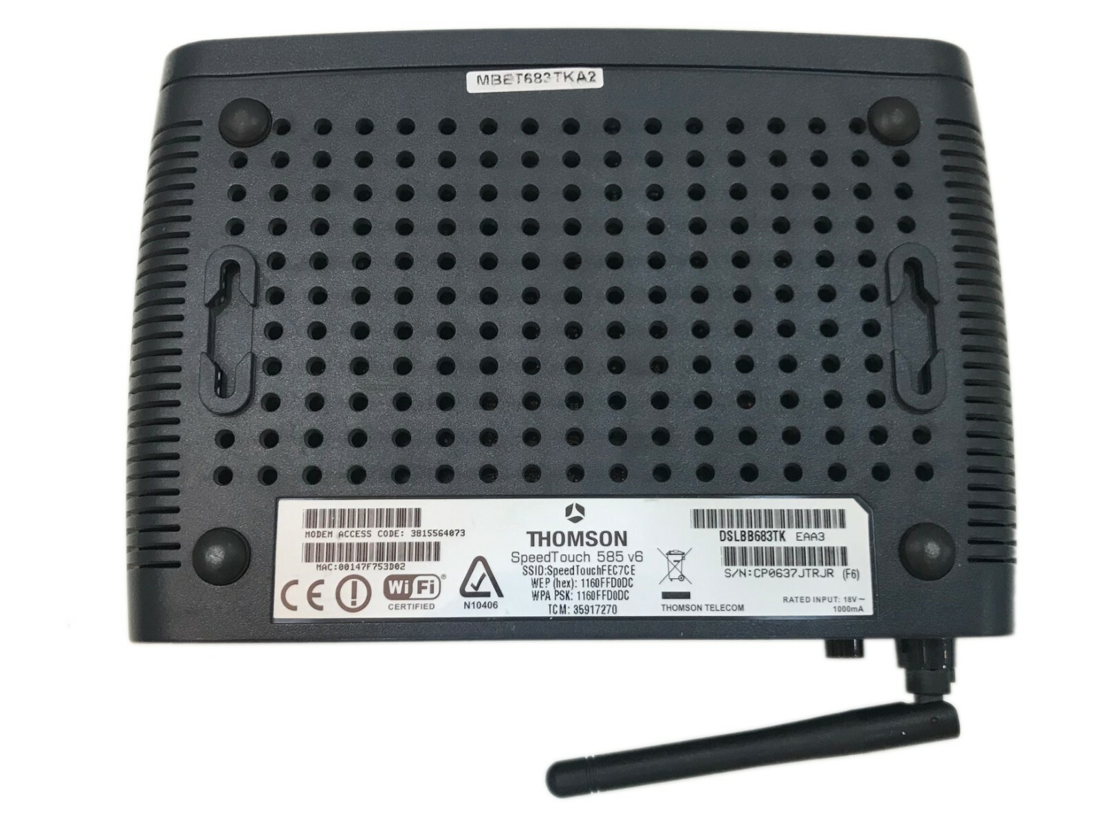 Thomson Speedtouch ST585 v6 wireless ADSL Modem router Network Desktop Equipment
