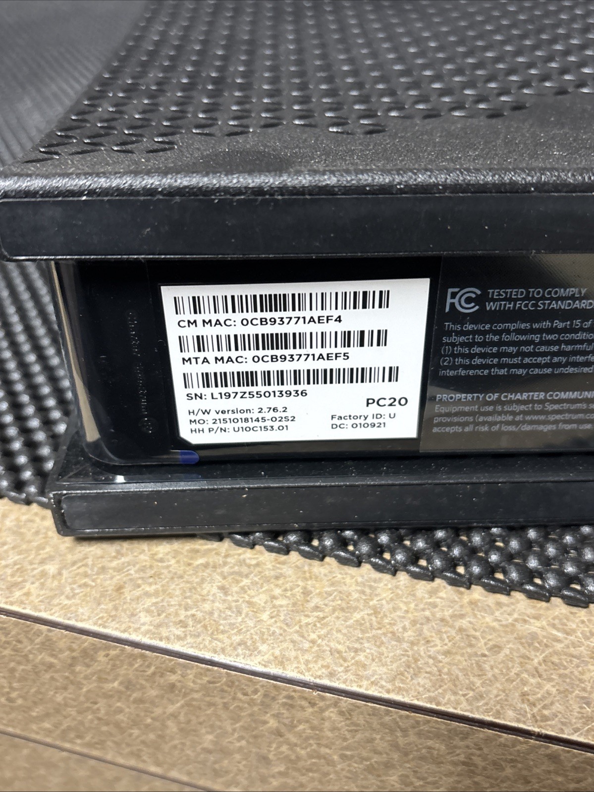 Spectrum Cable Modem – EU2251 DOCSIS 3.1 eMTA! No Power Cords Included!!