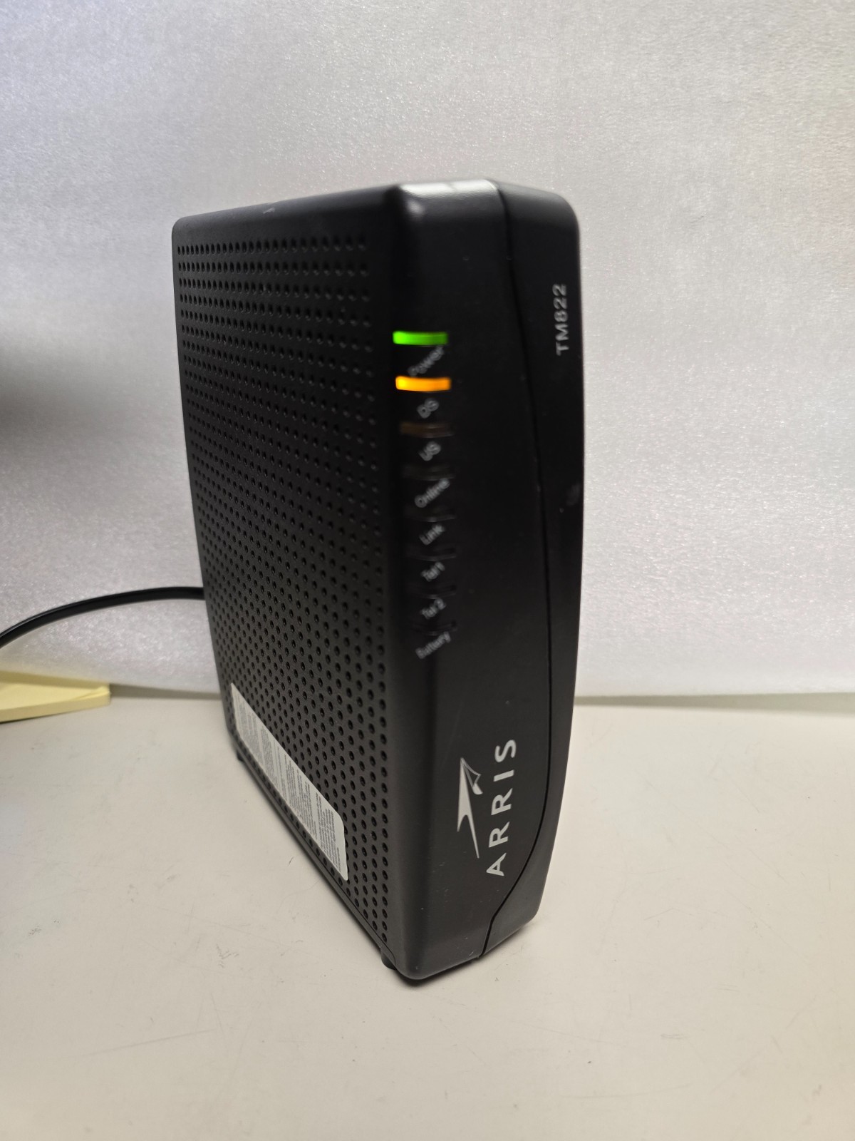 ARRIS Touchstone TM822G Telephony Modem W/ power cable and battery.