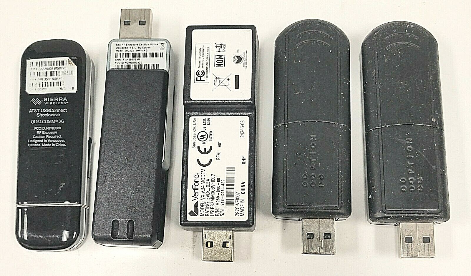Lot of 5 – Mixed USB Modem – AT&T / VeriFone / SierraWireless / Option